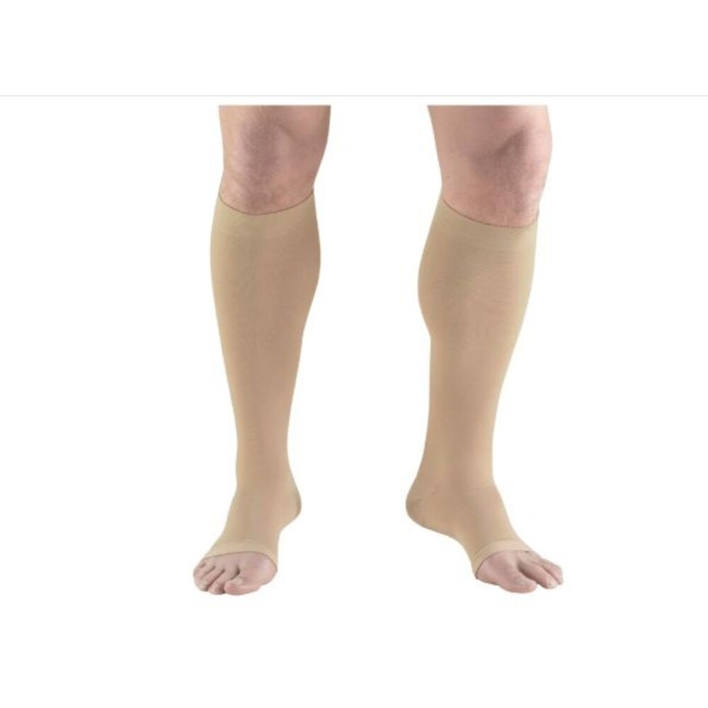 Truform Short Length Surgical Stocking 18 mmHg Compression MEDIUM Beige Open Toe